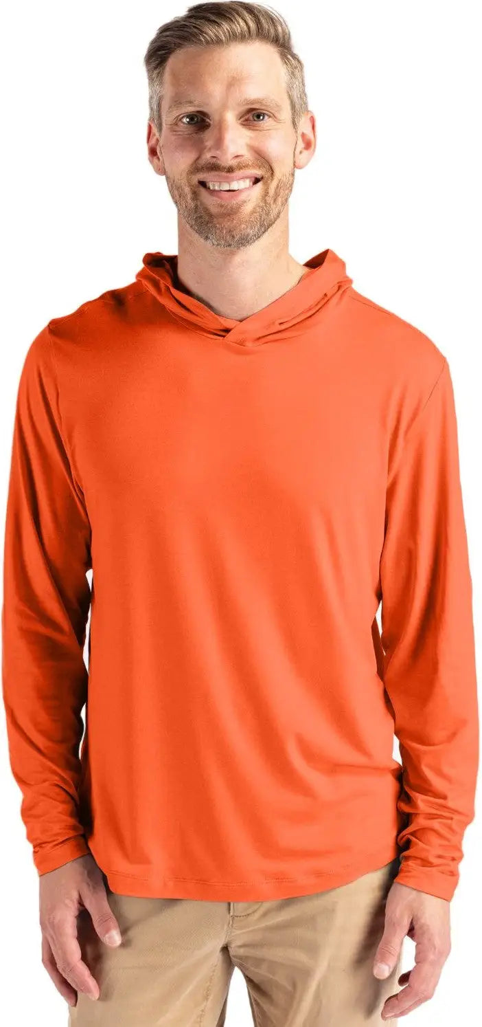 Cutter & Buck Mck01330 Coastline Epic Comfort Recycled Mens Hooded Shirt - College Orange - Adult s