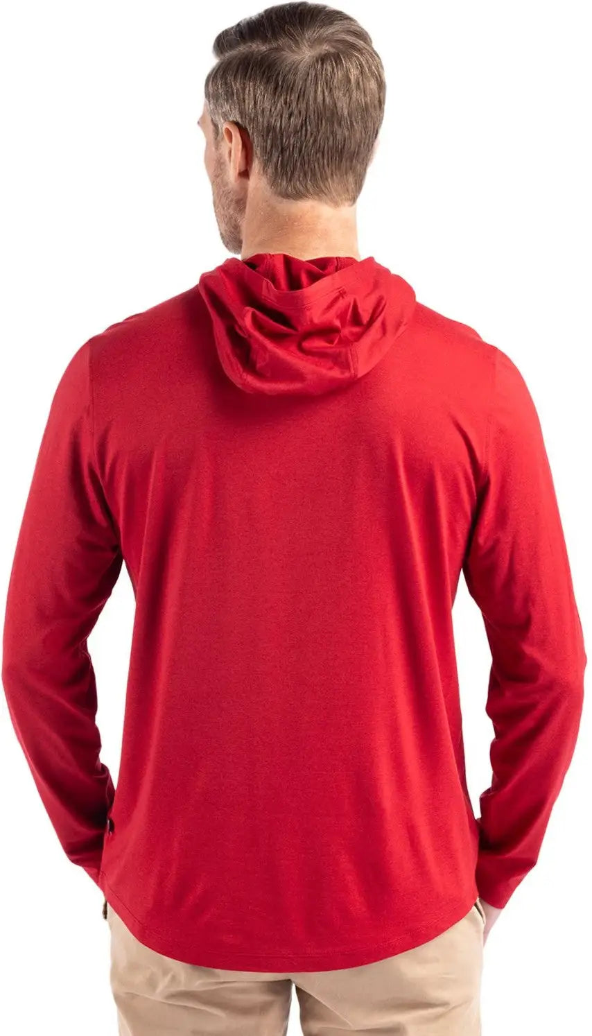 Cutter & Buck Mck01330 Coastline Epic Comfort Recycled Mens Hooded Shirt - Cardinal Red