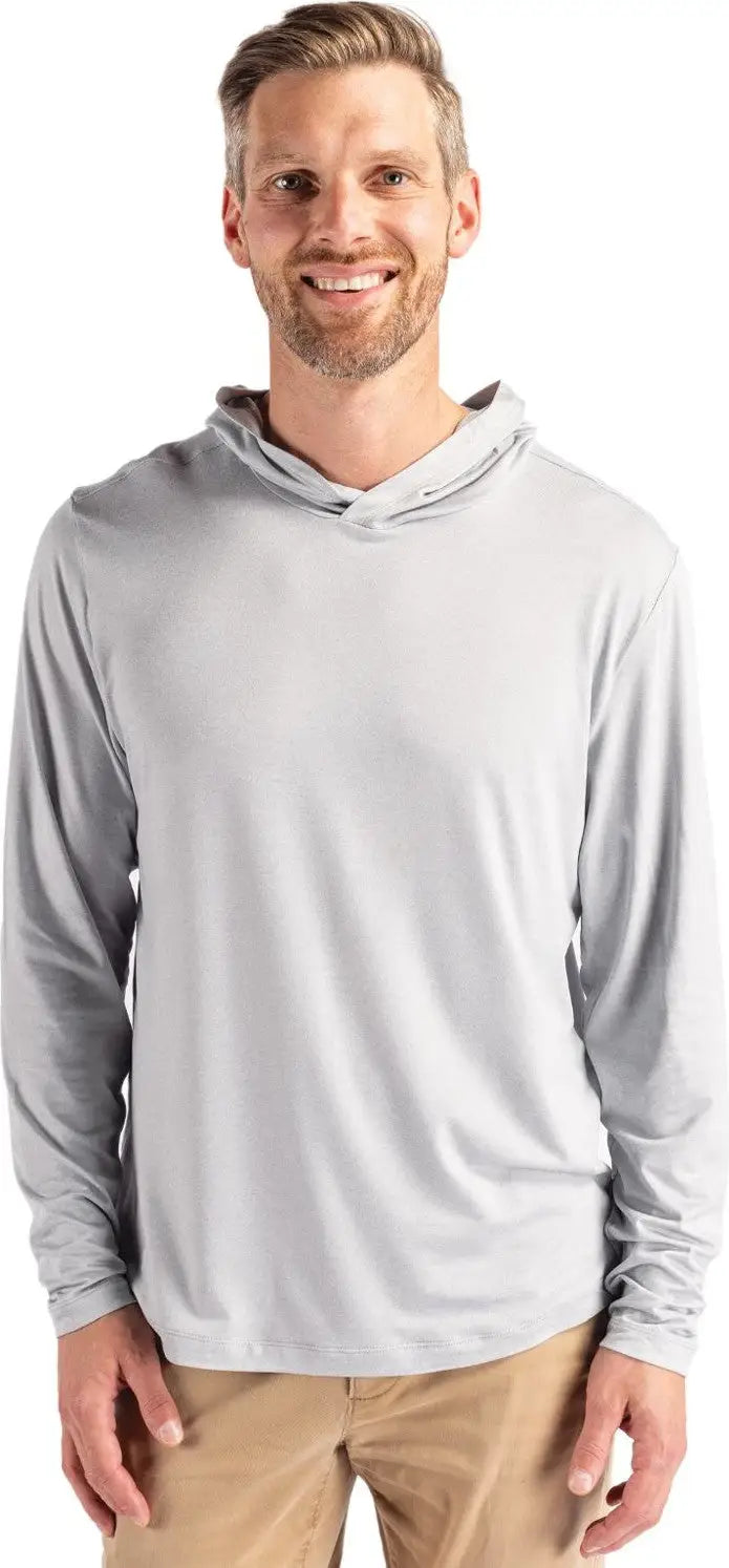 Cutter & Buck Mck01330 Coastline Epic Comfort Recycled Mens Hooded Shirt - Concrete - Concrete / Adult s