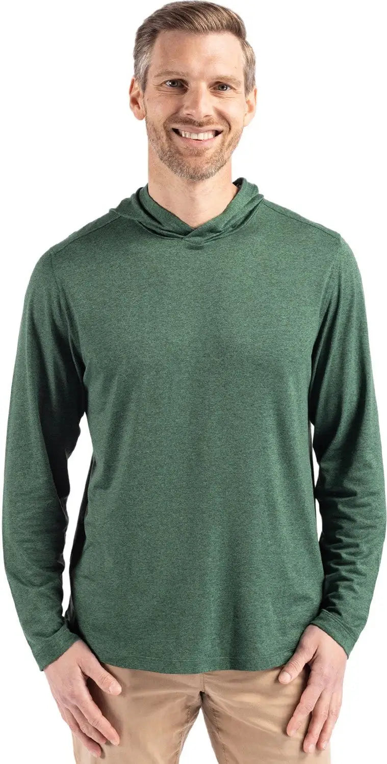 Cutter & Buck Mck01330 Coastline Epic Comfort Recycled Mens Hooded Shirt - Hunter - Adult s
