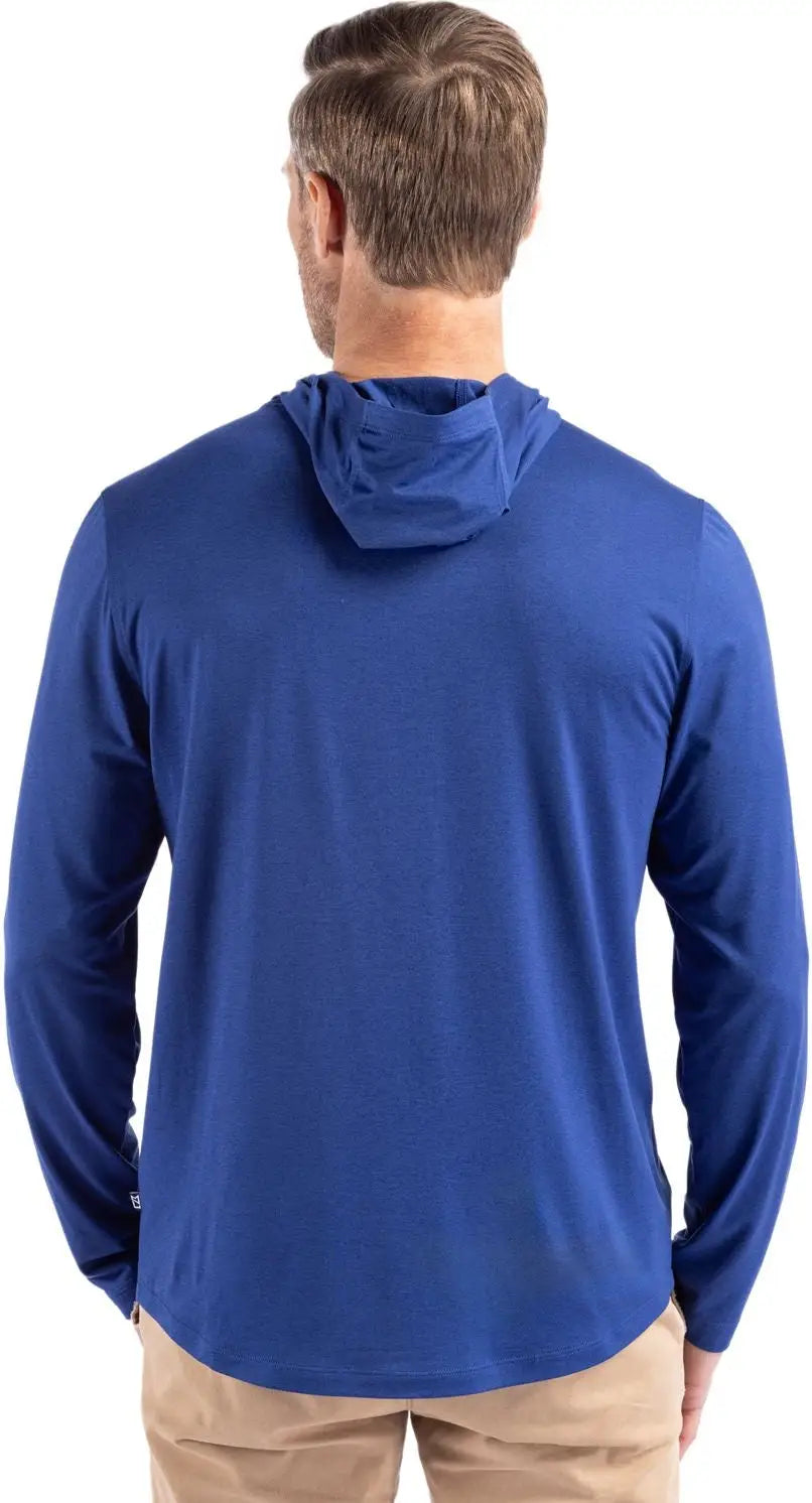 Cutter & Buck Mck01330 Coastline Epic Comfort Recycled Mens Hooded Shirt - Tour Blue
