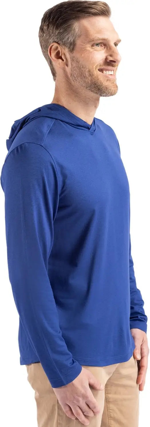 Cutter & Buck Mck01330 Coastline Epic Comfort Recycled Mens Hooded Shirt - Tour Blue