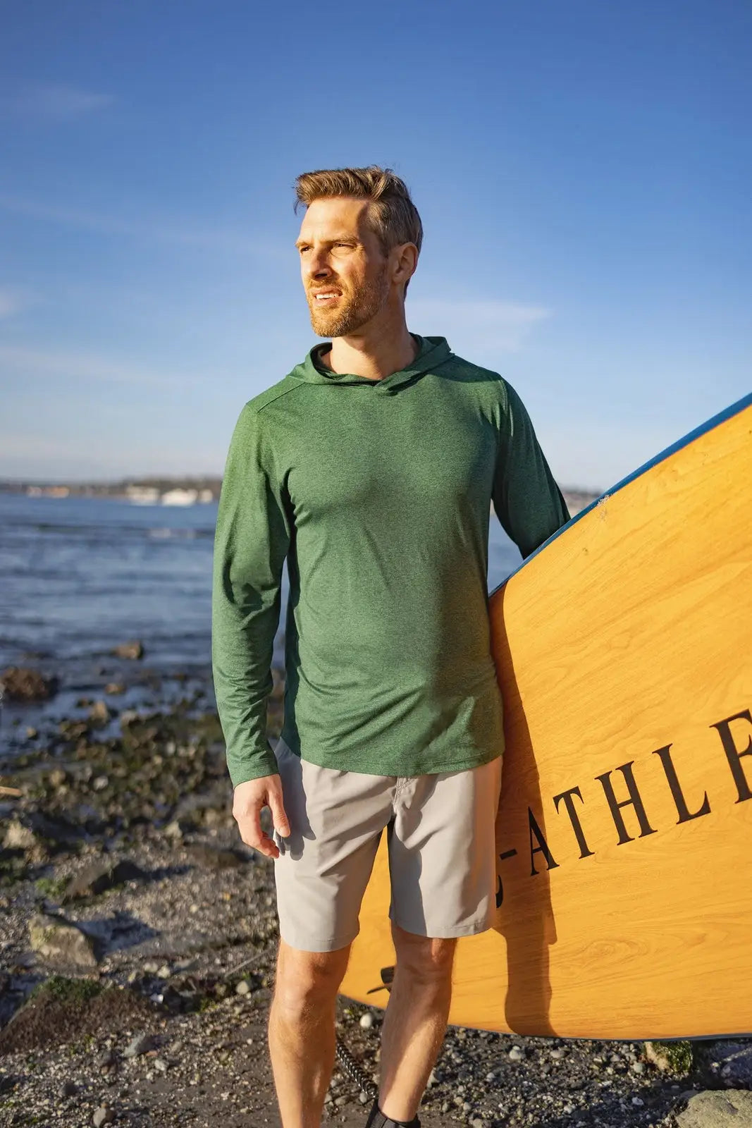 Cutter & Buck Mck01330 Coastline Epic Comfort Recycled Mens Hooded Shirt - Hunter