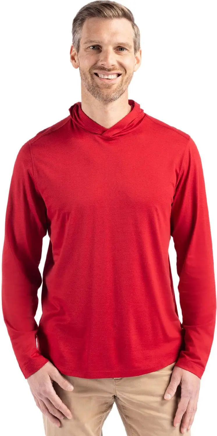 Cutter & Buck Mck01330 Coastline Epic Comfort Recycled Mens Hooded Shirt - Cardinal Red - Adult s