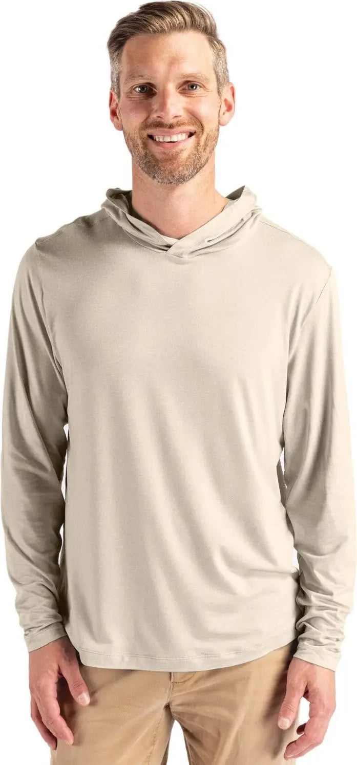 Cutter & Buck Mck01330 Coastline Epic Comfort Recycled Mens Hooded Shirt - Wheat - Adult s