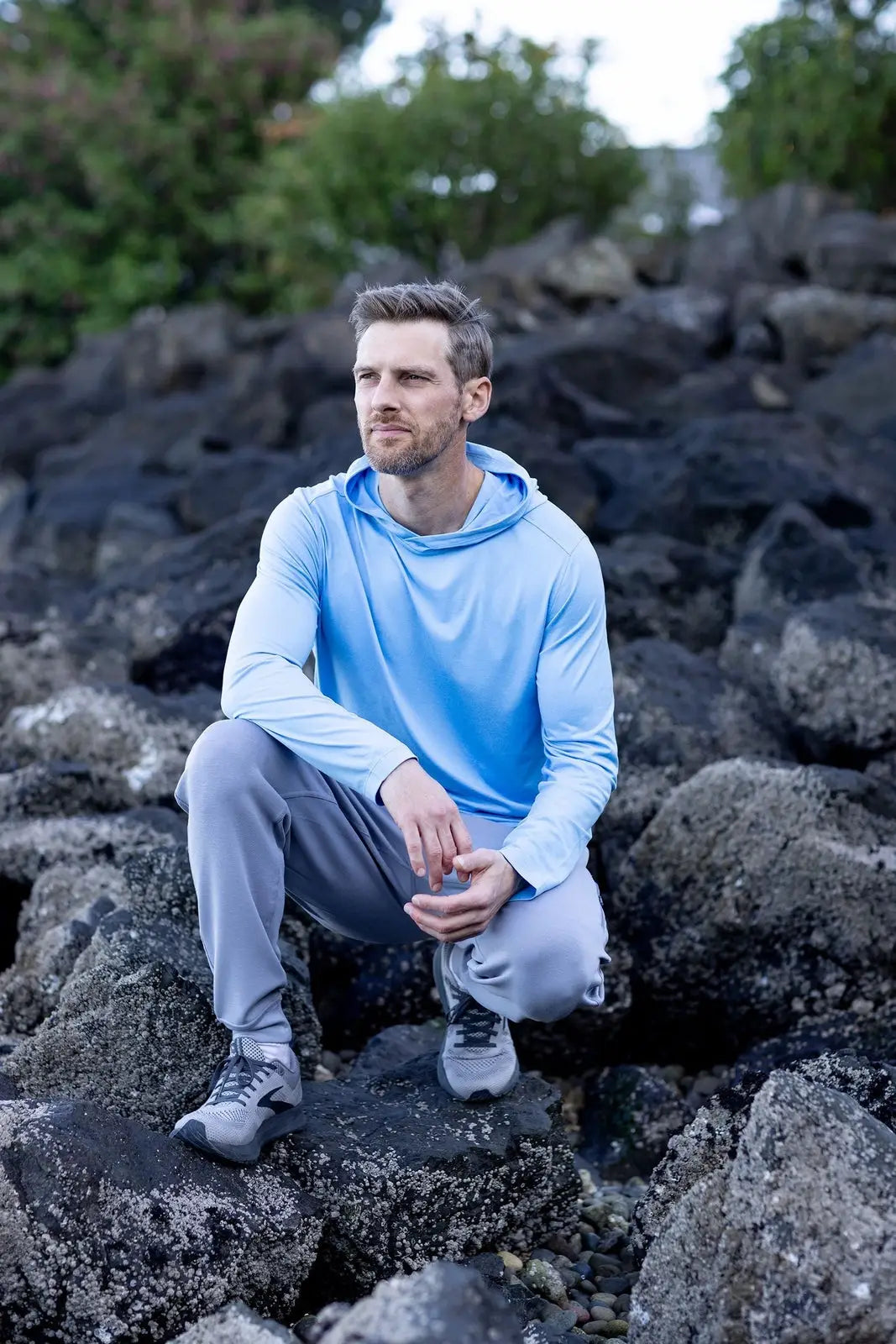 Cutter & Buck Mck01330 Coastline Epic Comfort Recycled Mens Hooded Shirt - Atlas