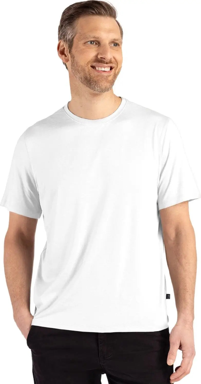 Cutter & Buck Mck01333 Coastline Epic Comfort Recycled Mens Short Sleeve Tee - White - Adult s