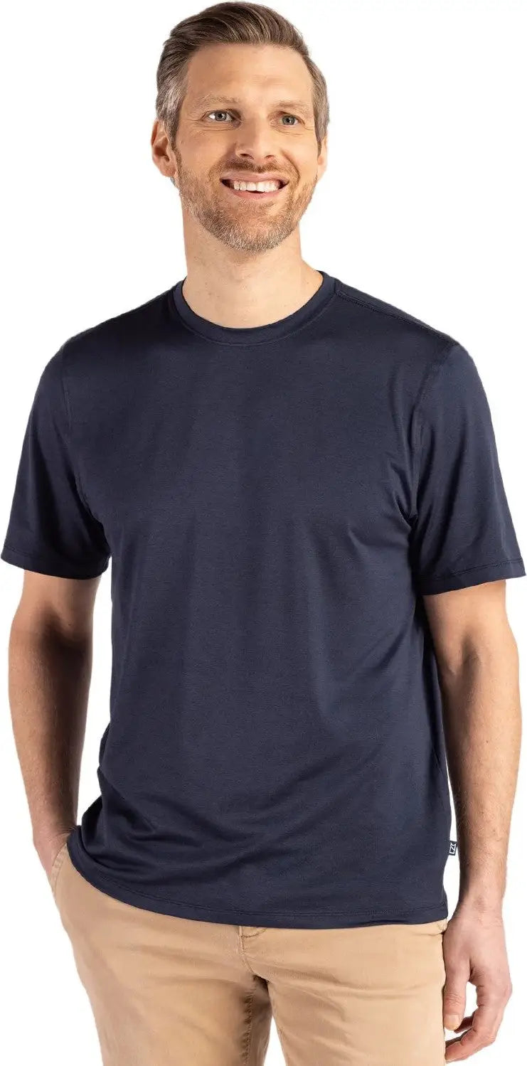 Cutter & Buck Mck01333 Coastline Epic Comfort Recycled Mens Short Sleeve Tee - Navy Blue - Adult s