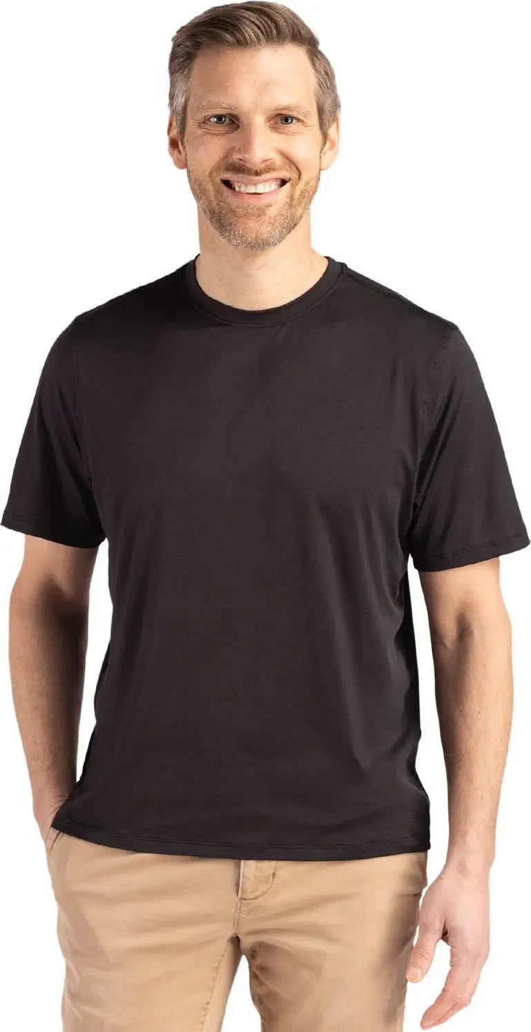 Cutter & Buck Mck01333 Coastline Epic Comfort Recycled Mens Short Sleeve Tee - Black - Adult s
