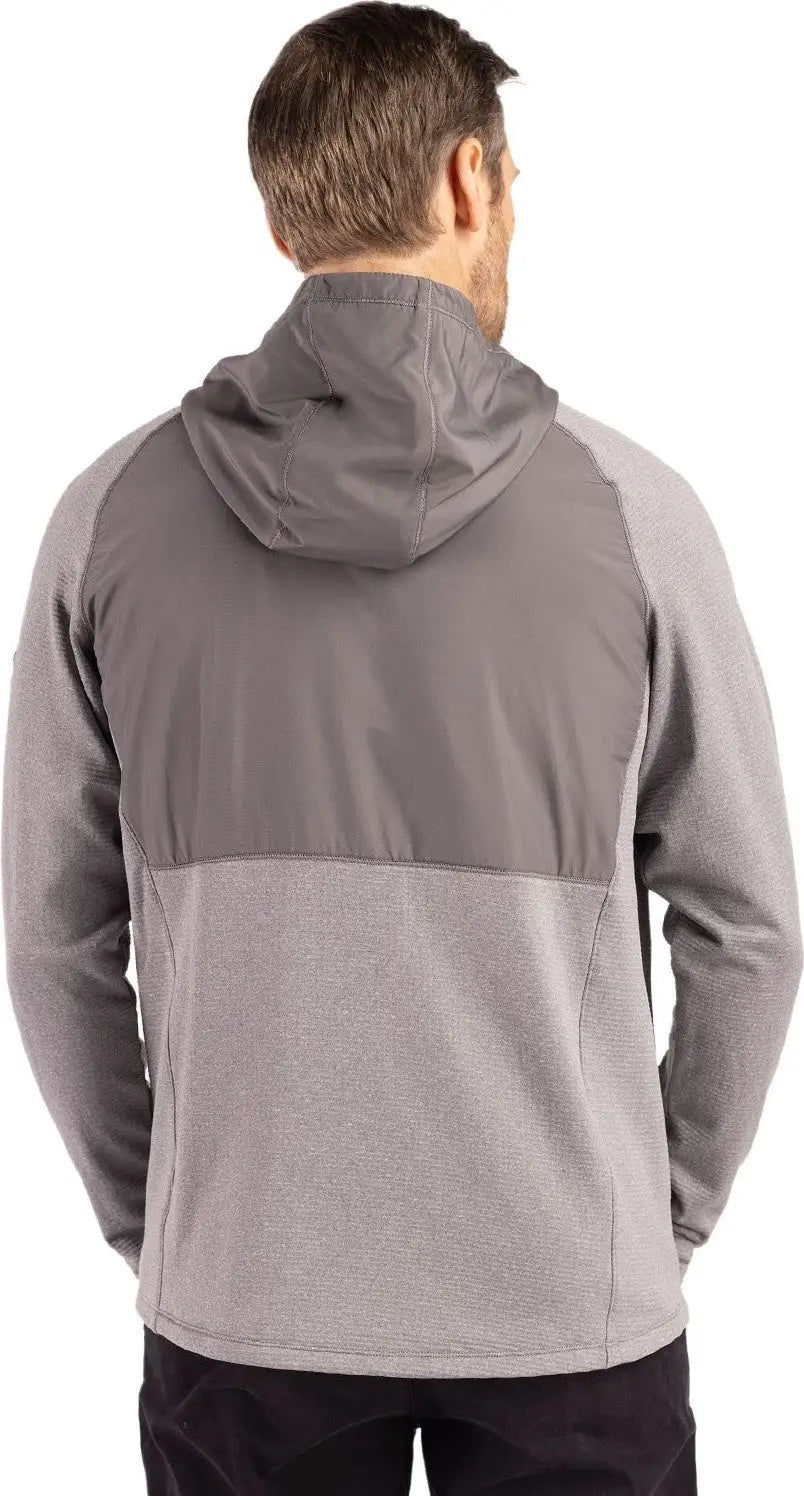 Cutter & Buck Mck01334 Peshastin Fleece Recycled Mens Hybrid Jacket - Elemental Gray Heather