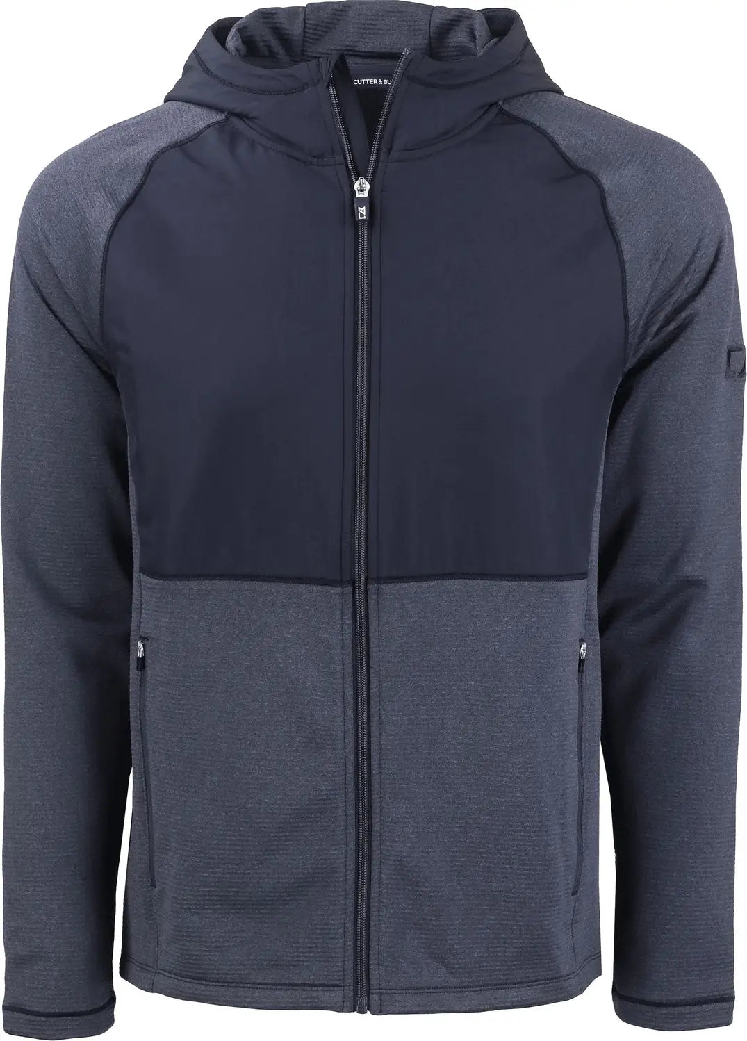 Cutter & Buck Mck01334 Peshastin Fleece Recycled Mens Hybrid Jacket - Navy Blue Heather - Adult s