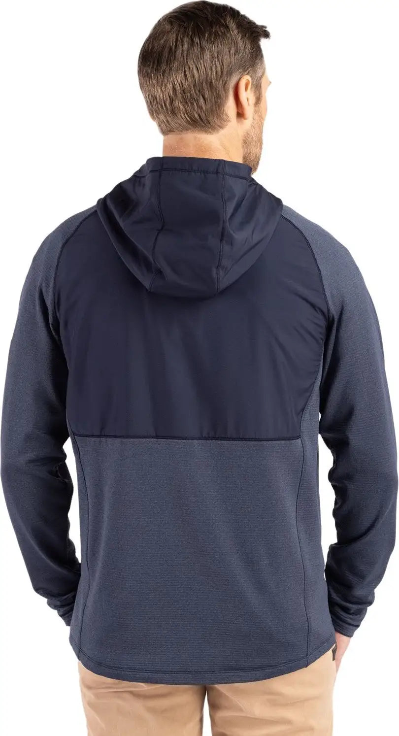 Cutter & Buck Mck01334 Peshastin Fleece Recycled Mens Hybrid Jacket - Navy Blue Heather