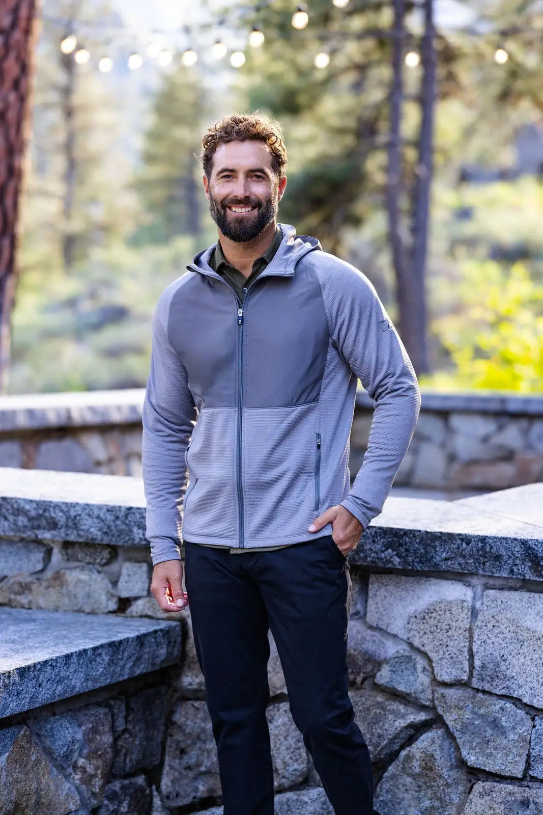 Cutter & Buck Mck01334 Peshastin Fleece Recycled Mens Hybrid Jacket - Elemental Gray Heather