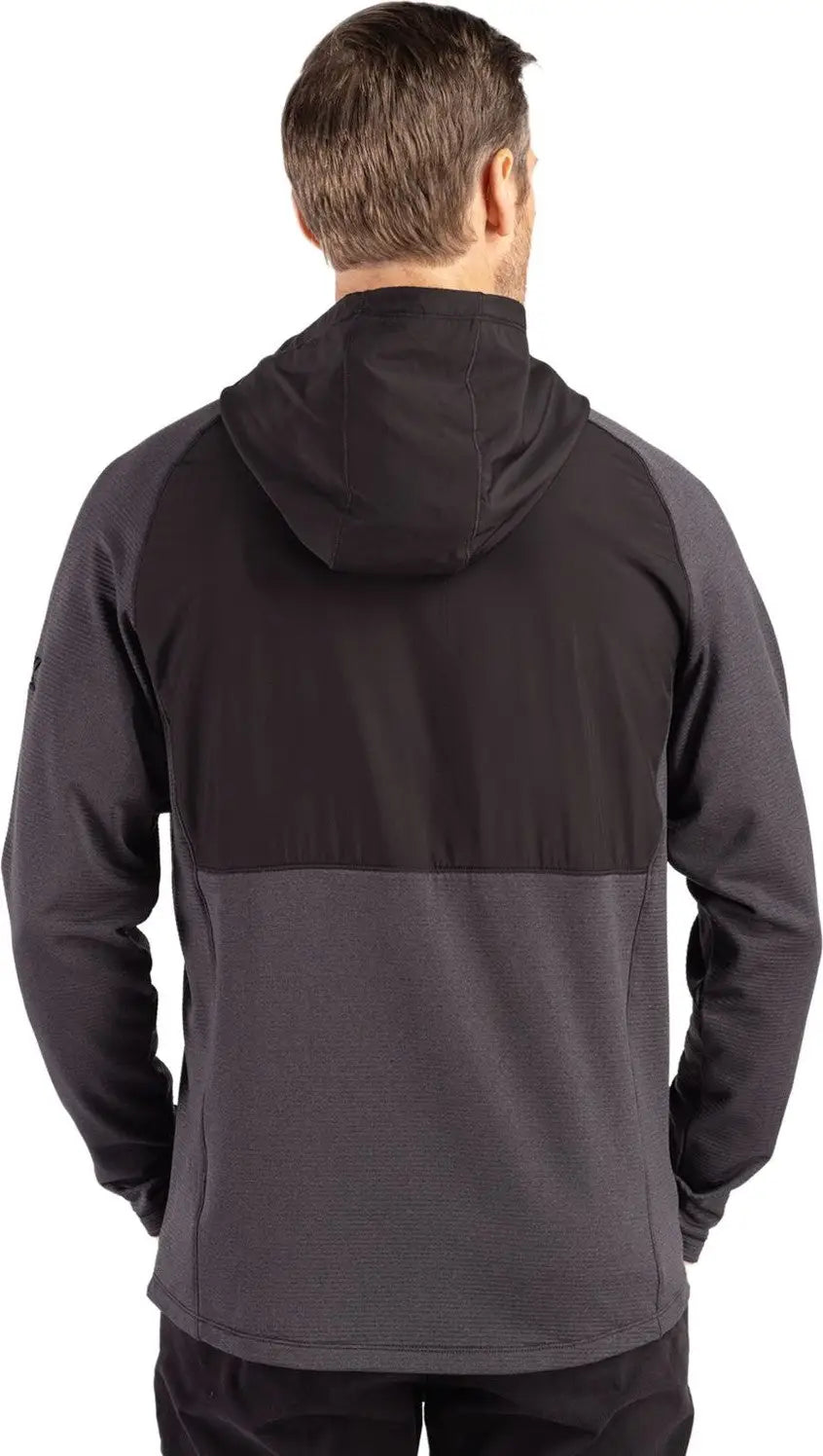 Cutter & Buck Mck01334 Peshastin Fleece Recycled Mens Hybrid Jacket - Black Heather - Adult s
