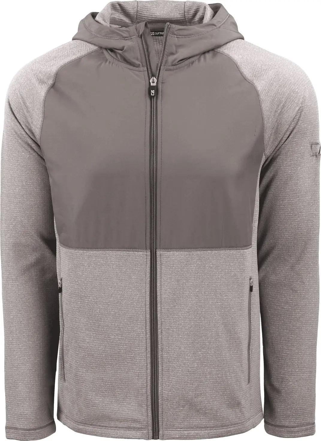 Cutter & Buck Mck01334 Peshastin Fleece Recycled Mens Hybrid Jacket - Elemental Gray Heather