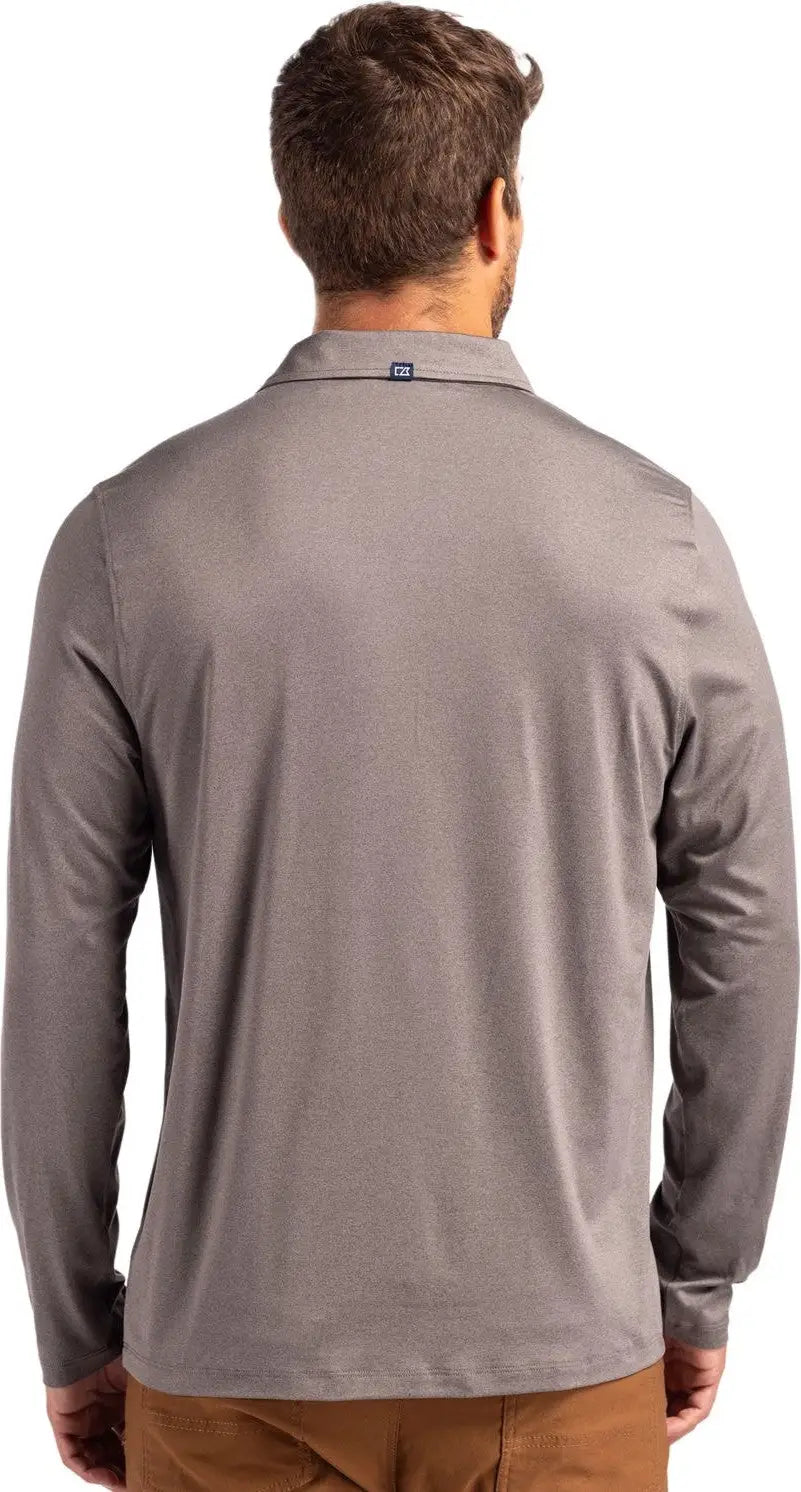 Cutter & Buck Mck01335 Coastline Epic Comfort Recycled Mens Long Sleeve Polo - Elemental Gray