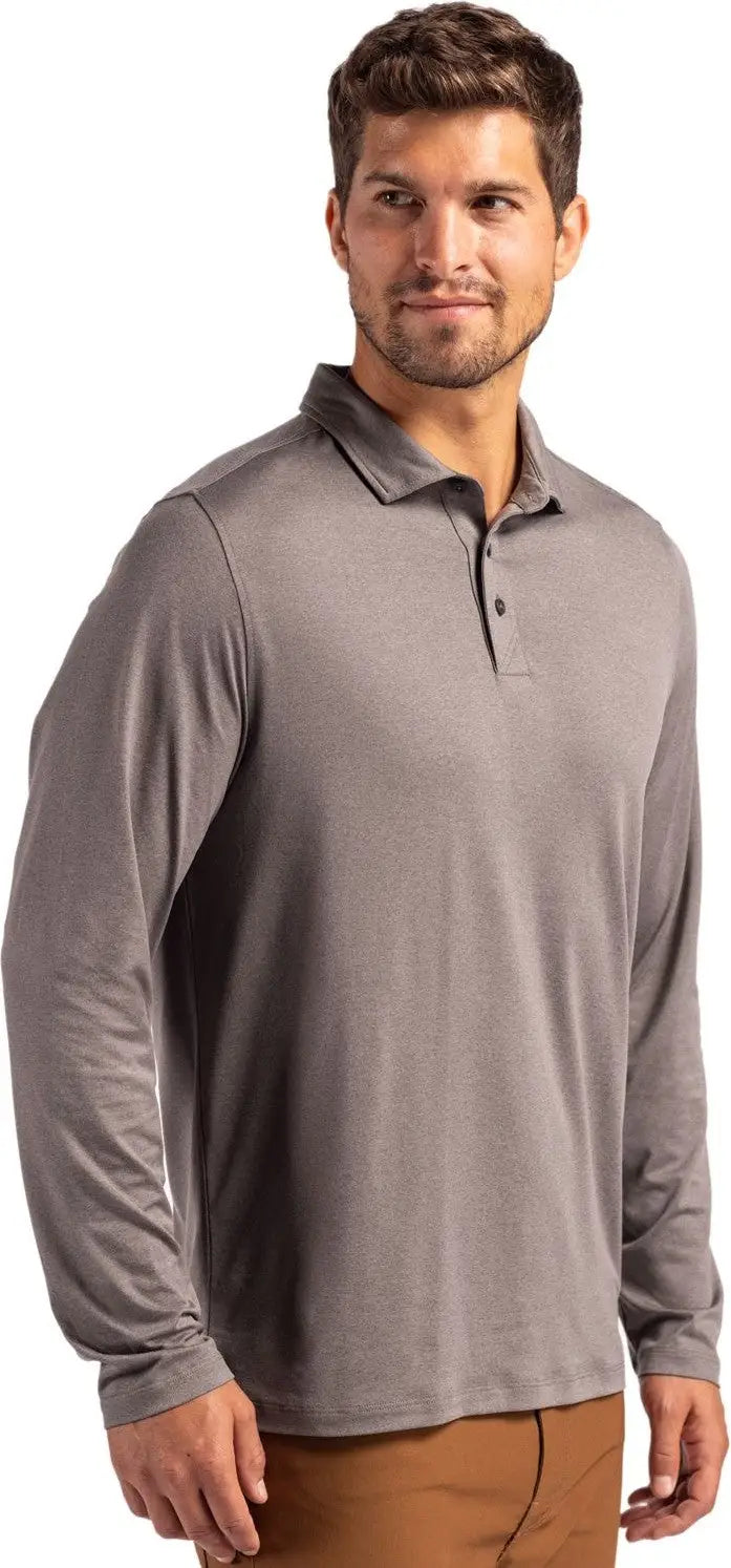 Cutter & Buck Mck01335 Coastline Epic Comfort Recycled Mens Long Sleeve Polo - Elemental Gray