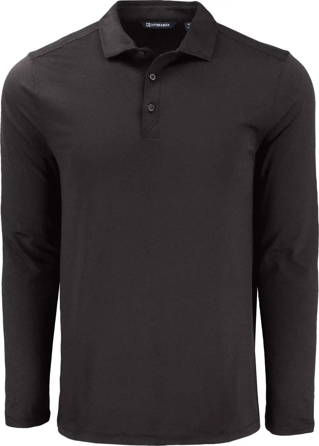 Cutter & Buck Mck01335 Coastline Epic Comfort Recycled Mens Long Sleeve Polo - Black - Adult s