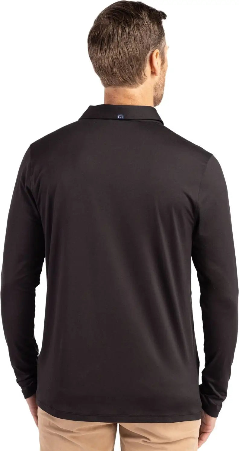 Cutter & Buck Mck01335 Coastline Epic Comfort Recycled Mens Long Sleeve Polo - Black