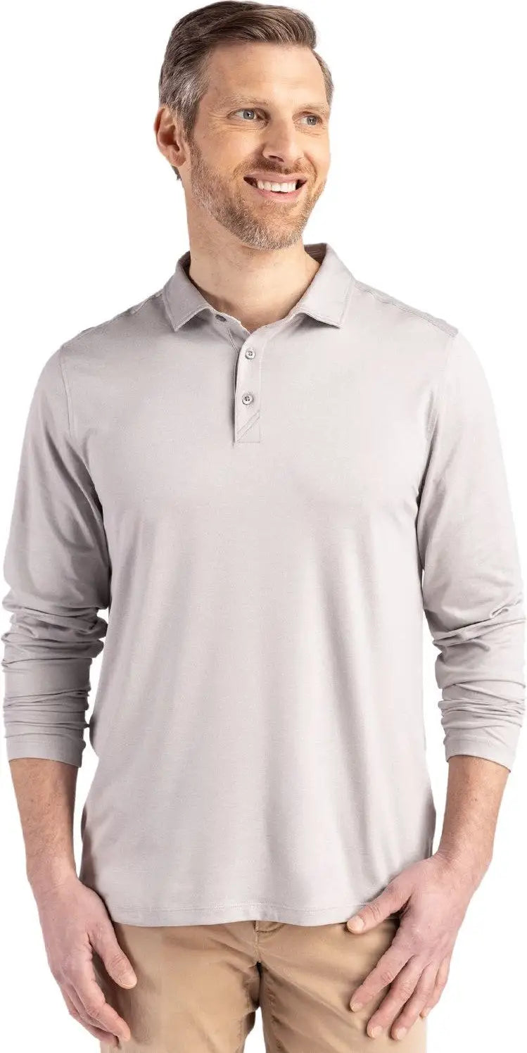 Cutter & Buck Mck01335 Coastline Epic Comfort Recycled Mens Long Sleeve Polo - Concrete - Concrete / Adult s