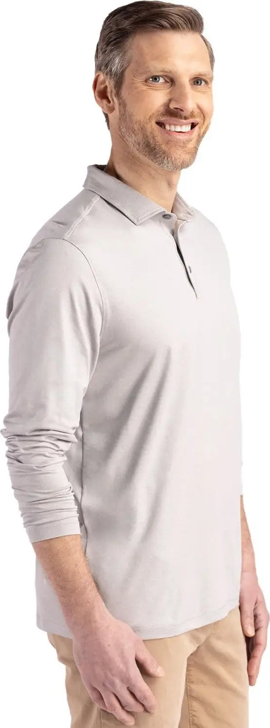 Cutter & Buck Mck01335 Coastline Epic Comfort Recycled Mens Long Sleeve Polo - Concrete