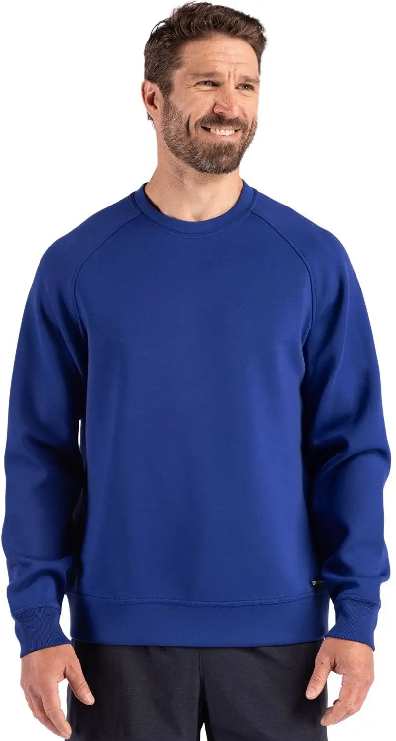 Cutter & Buck Mck01340 Roam Epic Versatility Recycled Crew Neck Mens Pullover - Tour Blue - Adult s