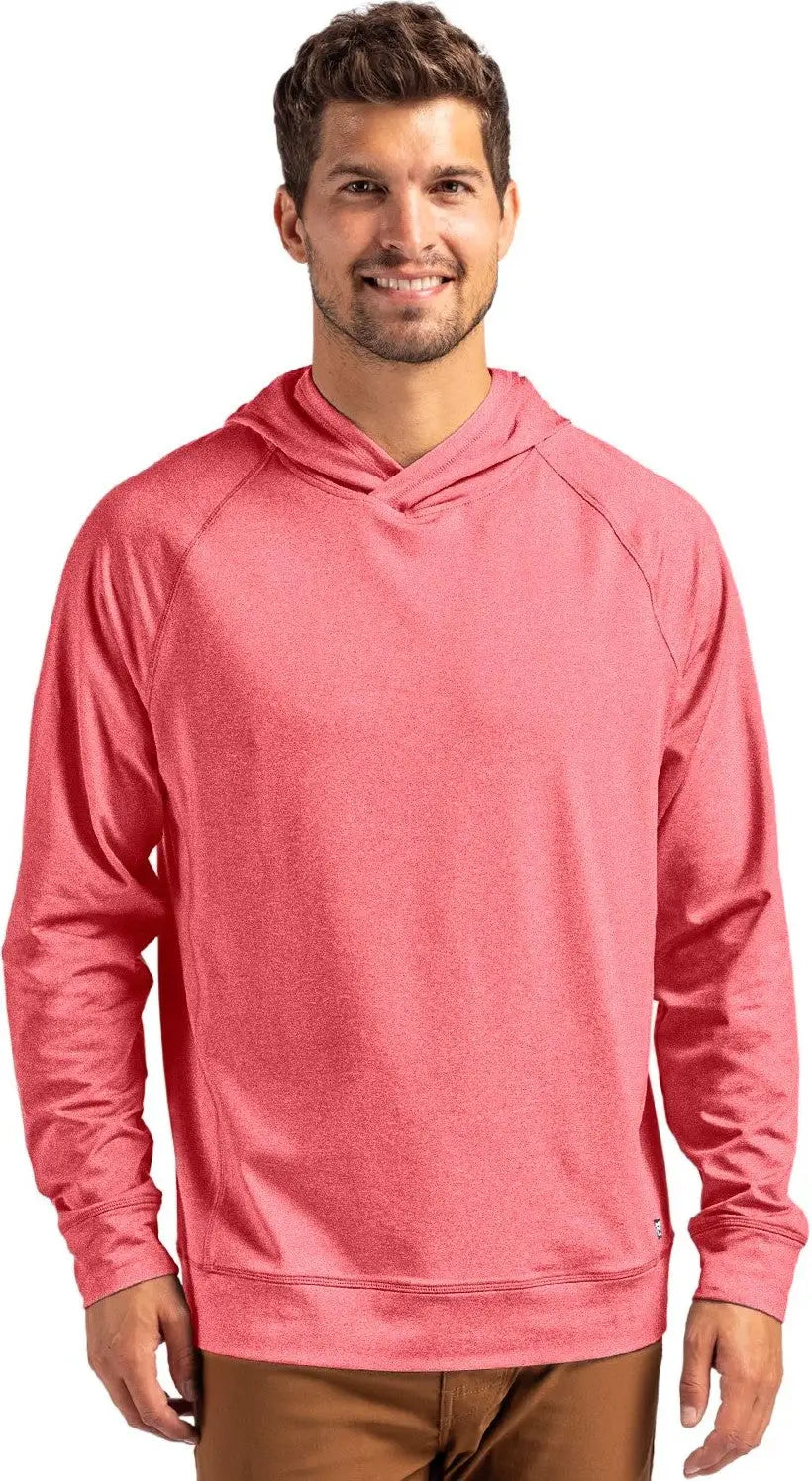 Cutter & Buck Mck01341 Adapt Knit Recycled Mens Heathered Hooded Pullover - Cardinal Red Heather - Adult s