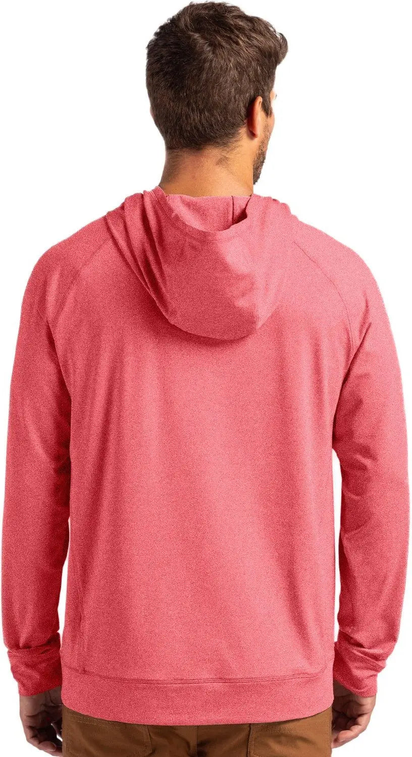 Cutter & Buck Mck01341 Adapt Knit Recycled Mens Heathered Hooded Pullover - Cardinal Red Heather