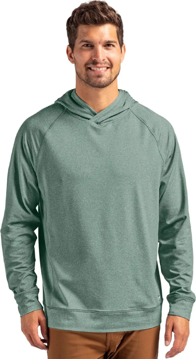 Cutter & Buck Mck01341 Adapt Knit Recycled Mens Heathered Hooded Pullover - Hunter Heather - Adult s