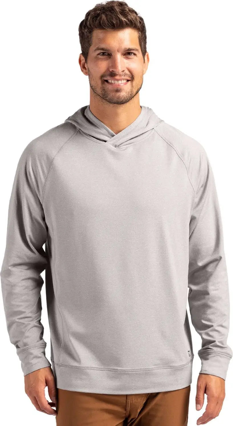 Cutter & Buck Mck01341 Adapt Knit Recycled Mens Heathered Hooded Pullover - Polished Heather - Adult s