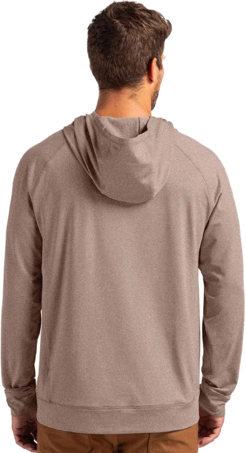 Cutter & Buck Mck01341 Adapt Knit Recycled Mens Heathered Hooded Pullover - Mushroom Heather