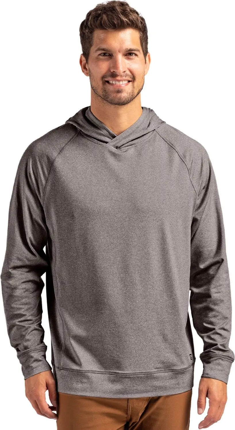 Cutter & Buck Mck01341 Adapt Knit Recycled Mens Heathered Hooded Pullover - Black Heather - Adult s
