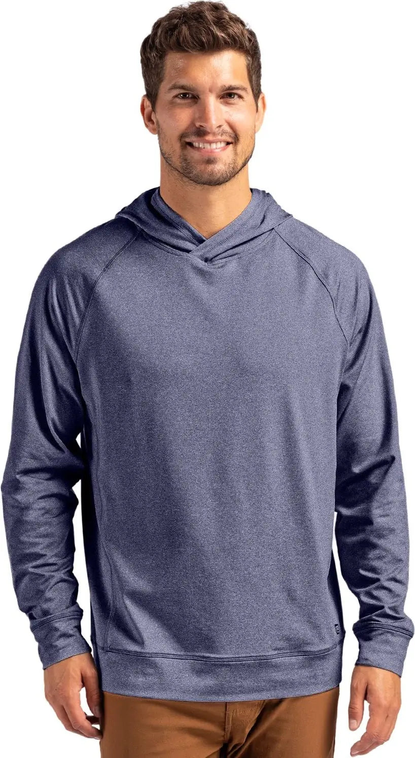 Cutter & Buck Mck01341 Adapt Knit Recycled Mens Heathered Hooded Pullover - Navy Blue Heather - Adult s