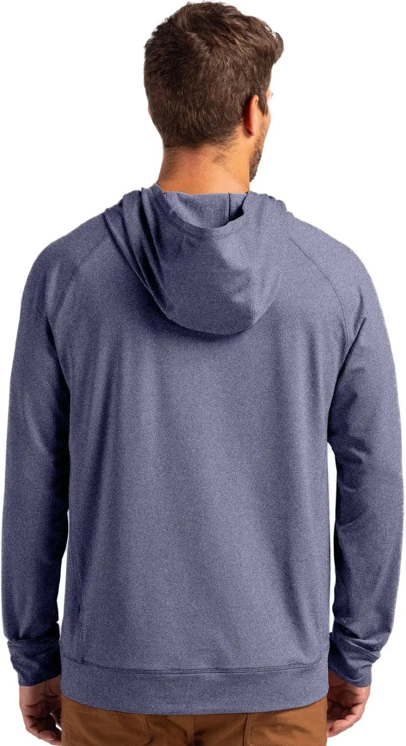 Cutter & Buck Mck01341 Adapt Knit Recycled Mens Heathered Hooded Pullover - Navy Blue Heather
