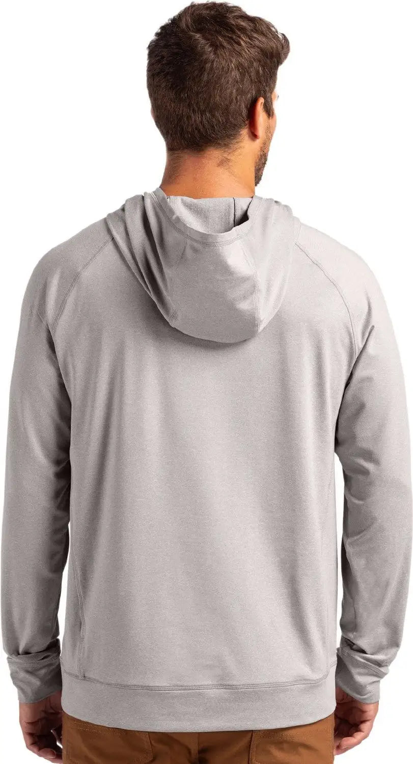 Cutter & Buck Mck01341 Adapt Knit Recycled Mens Heathered Hooded Pullover - Polished Heather