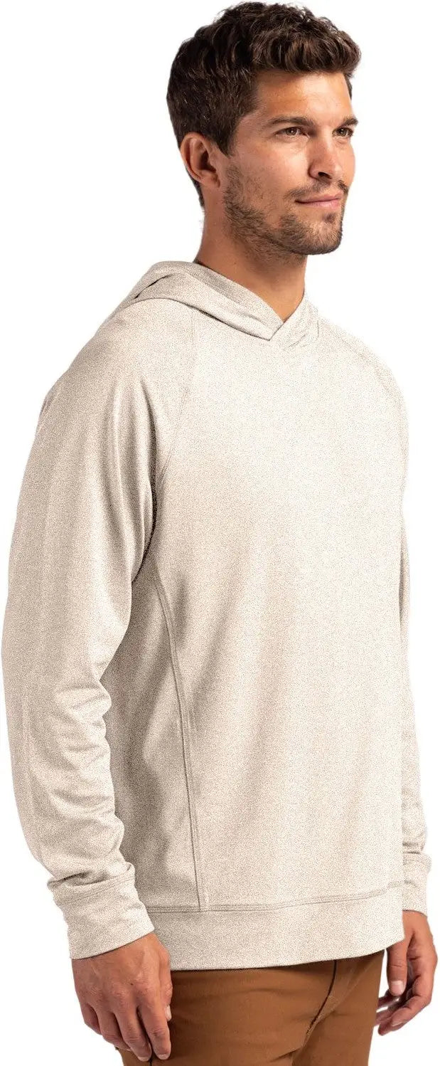 Cutter & Buck Mck01341 Adapt Knit Recycled Mens Heathered Hooded Pullover - Wheat Heather