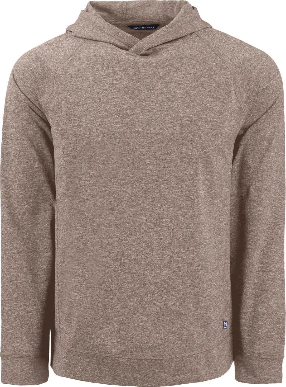 Cutter & Buck Mck01341 Adapt Knit Recycled Mens Heathered Hooded Pullover - Mushroom Heather