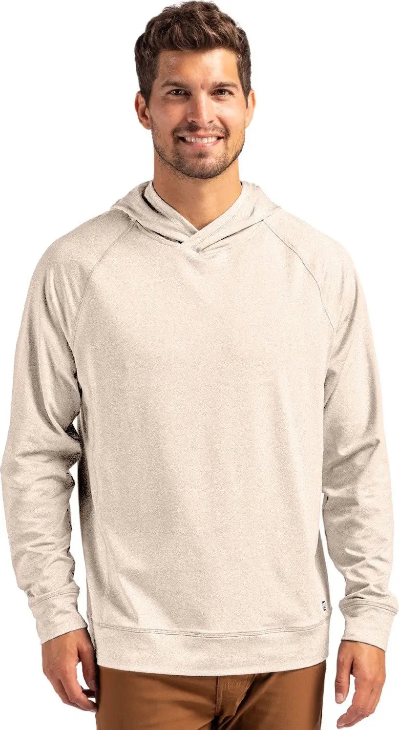 Cutter & Buck Mck01341 Adapt Knit Recycled Mens Heathered Hooded Pullover - Wheat Heather - Adult s