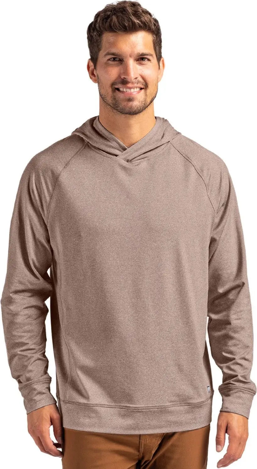 Cutter & Buck Mck01341 Adapt Knit Recycled Mens Heathered Hooded Pullover - Mushroom Heather - Adult s
