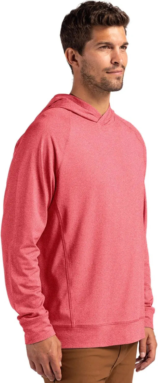Cutter & Buck Mck01341 Adapt Knit Recycled Mens Heathered Hooded Pullover - Cardinal Red Heather