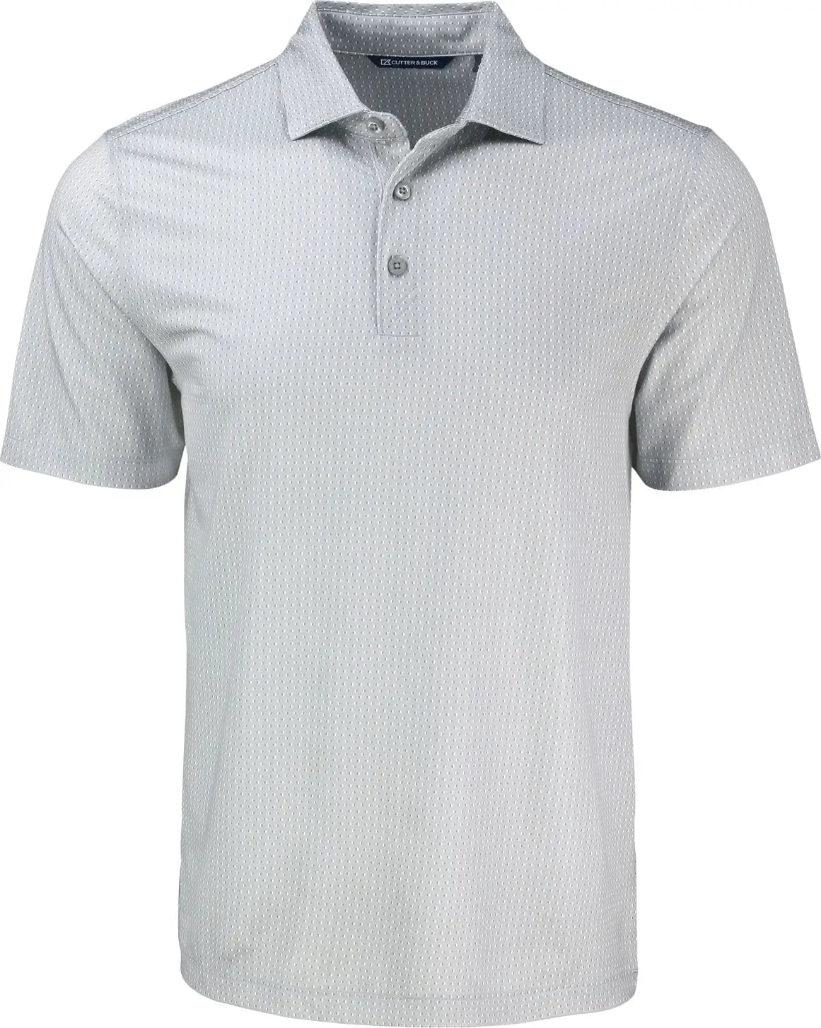 Cutter & Buck Mck01342 Pike Eco Shadow Check Print Recycled Mens Polo - Polished