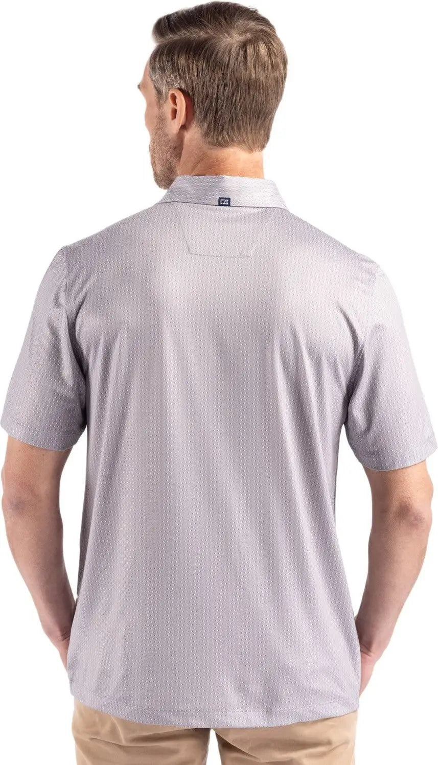 Cutter & Buck Mck01342 Pike Eco Shadow Check Print Recycled Mens Polo - Polished