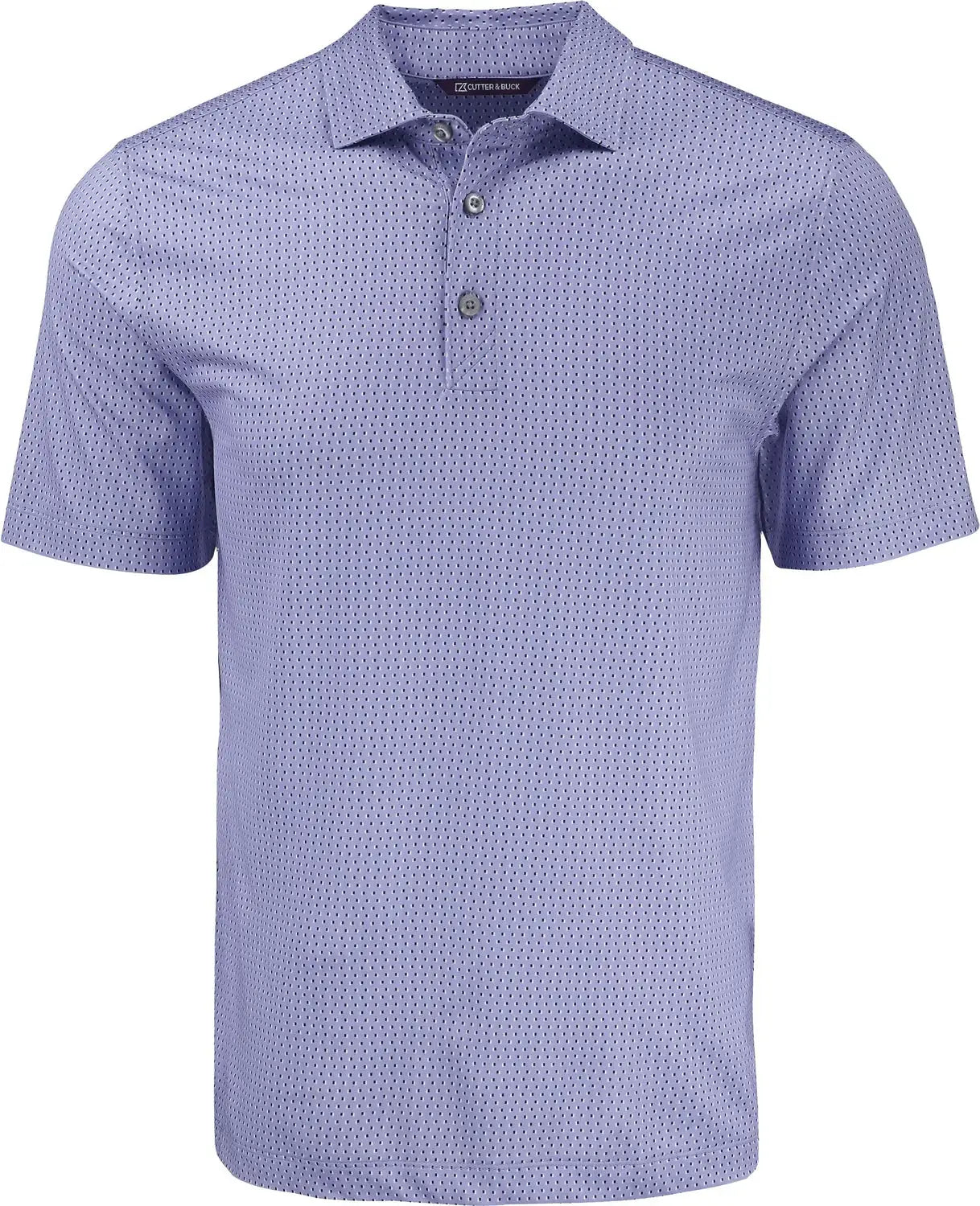 Cutter & Buck Mck01342 Pike Eco Shadow Check Print Recycled Mens Polo - Hyacinth - Adult s