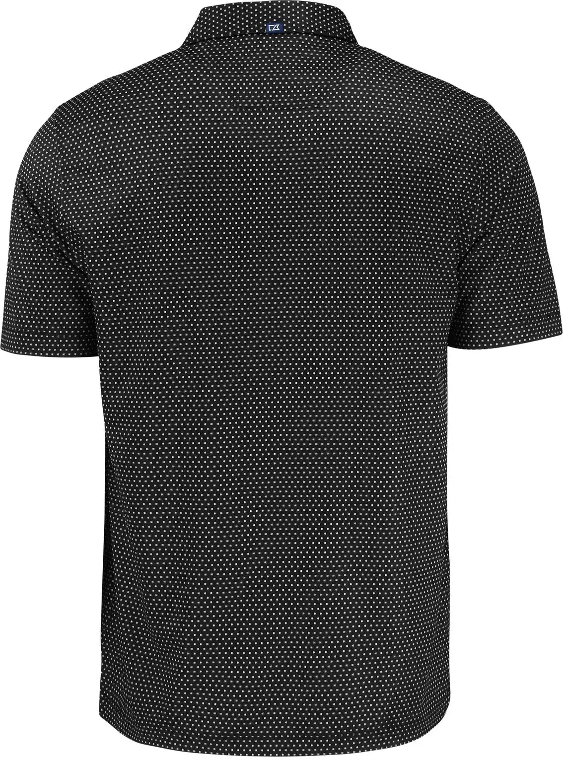 Cutter & Buck Mck01342 Pike Eco Shadow Check Print Recycled Mens Polo - Black