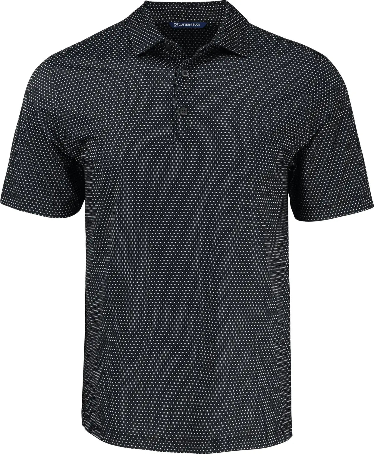 Cutter & Buck Mck01342 Pike Eco Shadow Check Print Recycled Mens Polo - Black - Adult s