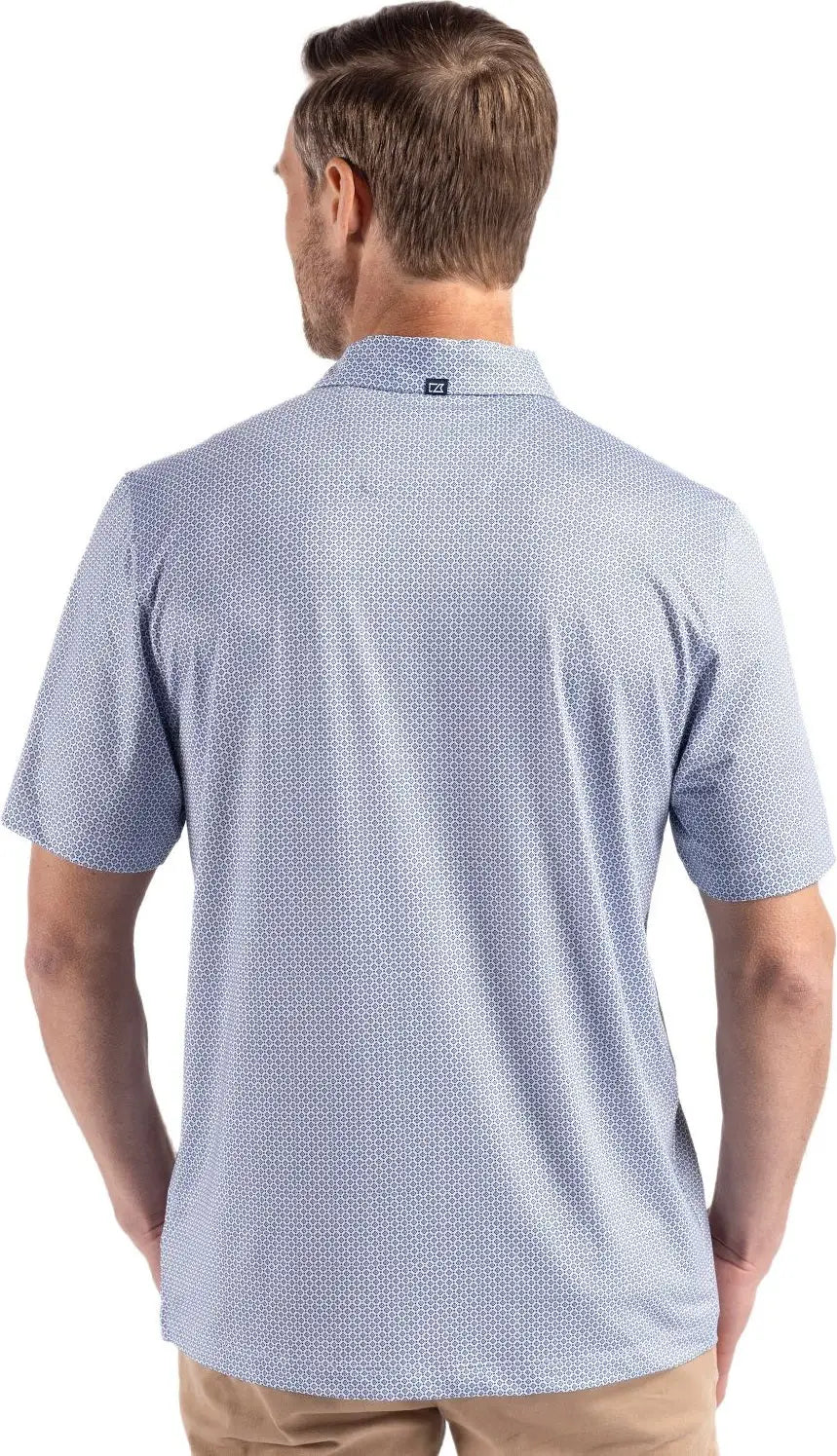 Cutter & Buck Mck01343 Pike Eco Diamond Dot Print Recycled Mens Polo - Navy Blue