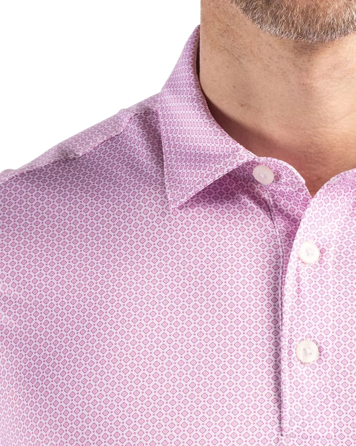 Cutter & Buck Mck01343 Pike Eco Diamond Dot Print Recycled Mens Polo - Gelato