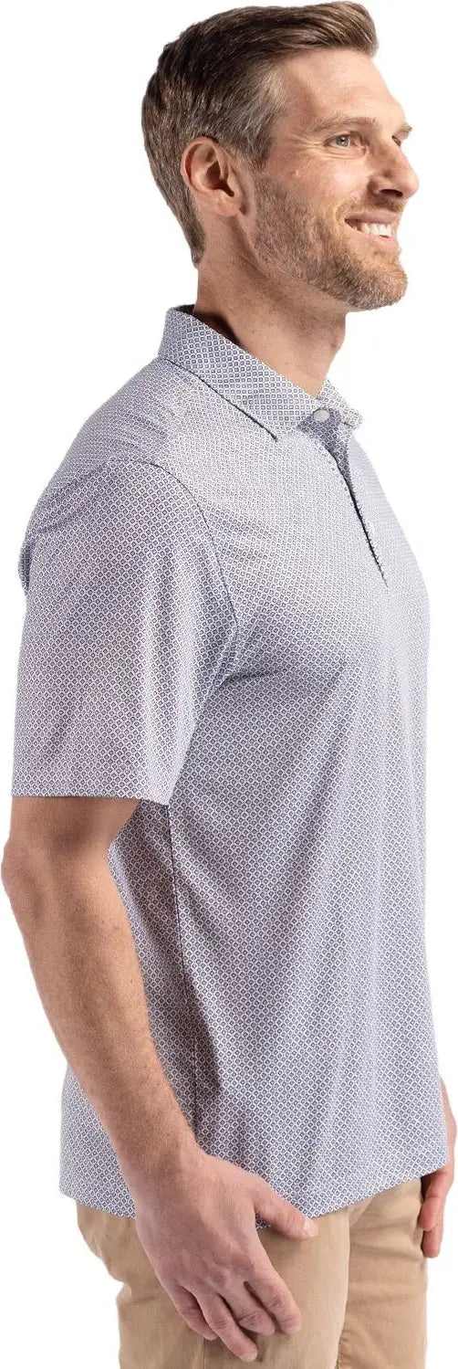 Cutter & Buck Mck01343 Pike Eco Diamond Dot Print Recycled Mens Polo - Black