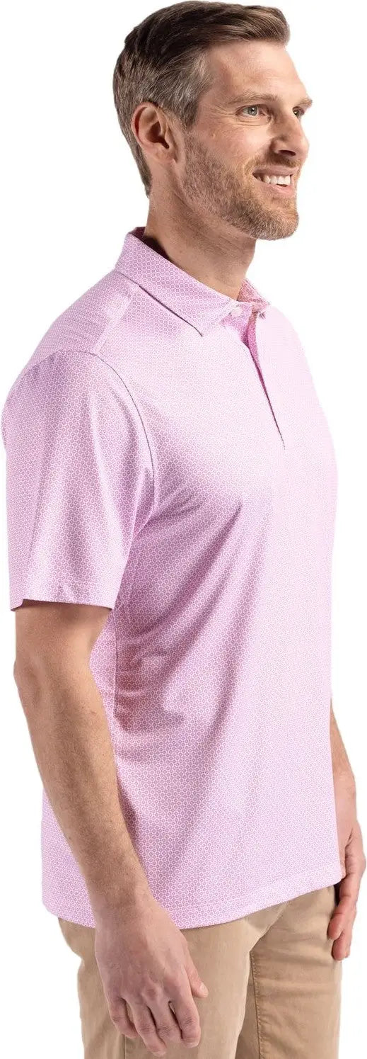 Cutter & Buck Mck01343 Pike Eco Diamond Dot Print Recycled Mens Polo - Gelato