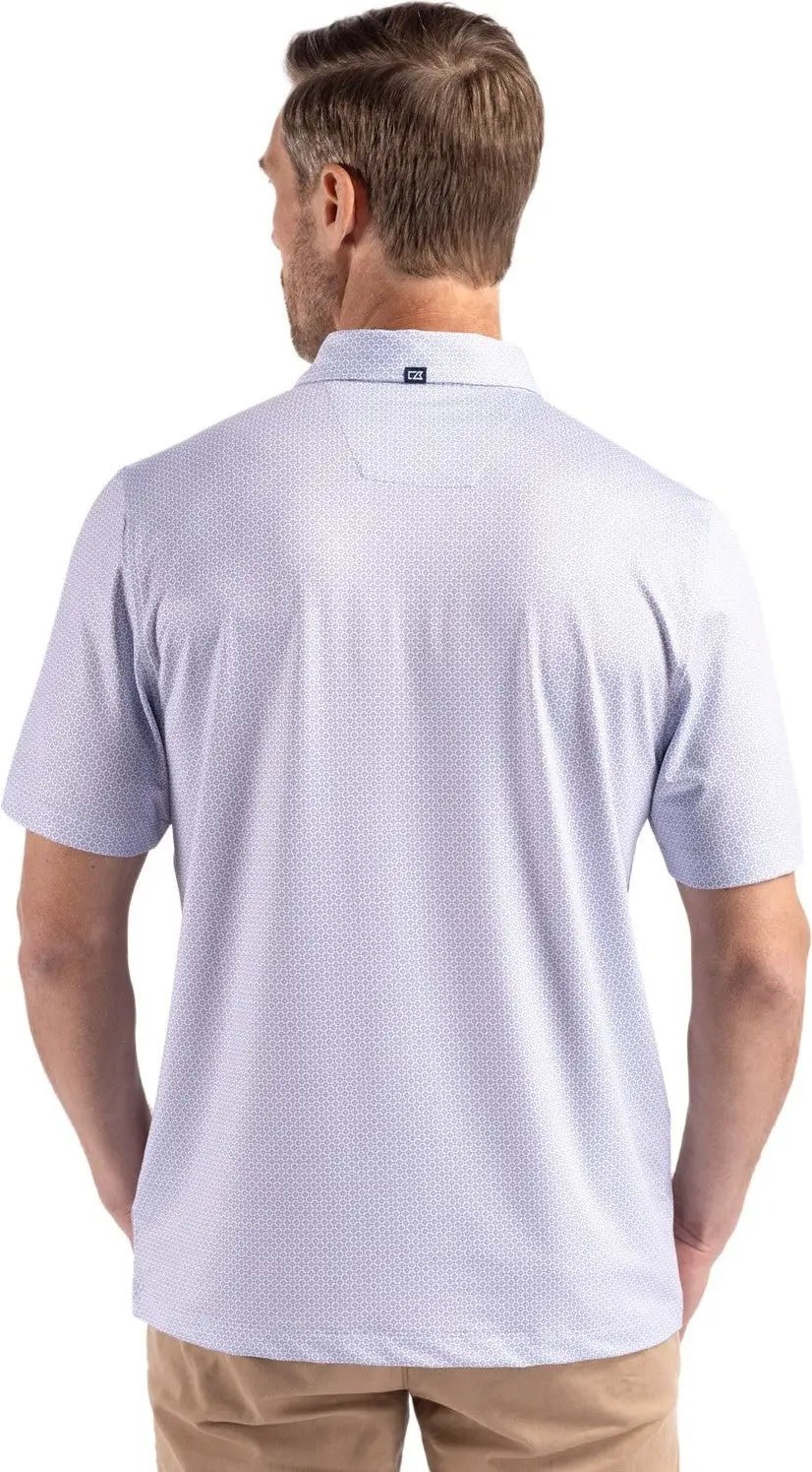 Cutter & Buck Mck01343 Pike Eco Diamond Dot Print Recycled Mens Polo - Hyacinth